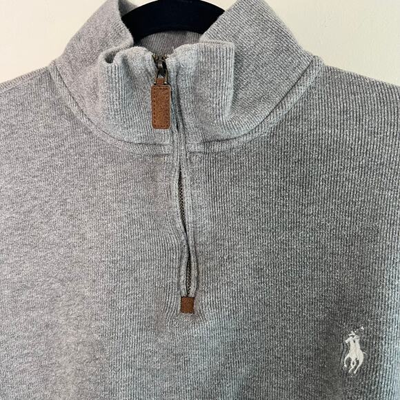 Polo Ralph Lauren 1/4 zip gray long sleeve men's pullover sweater Size XL - Picture 4 of 8
